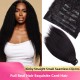 Nature Black Full Kinky Straight Seamless Clip-in 7pcs Human Hair Extensions 