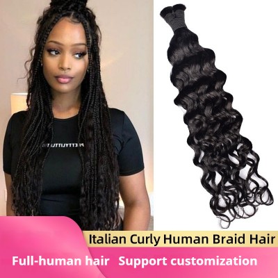 10A Nature Black Italian Curly 100% Virgin Human Hair Bundles 3pcs