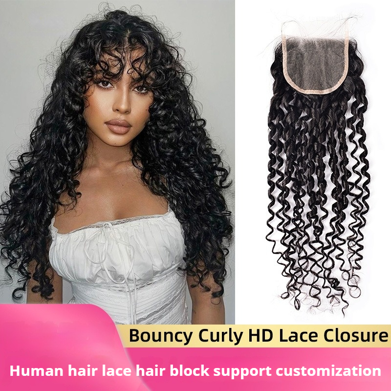 5x5 Bouncy Curly HD Lace Closure  Wig 100% Human Hair