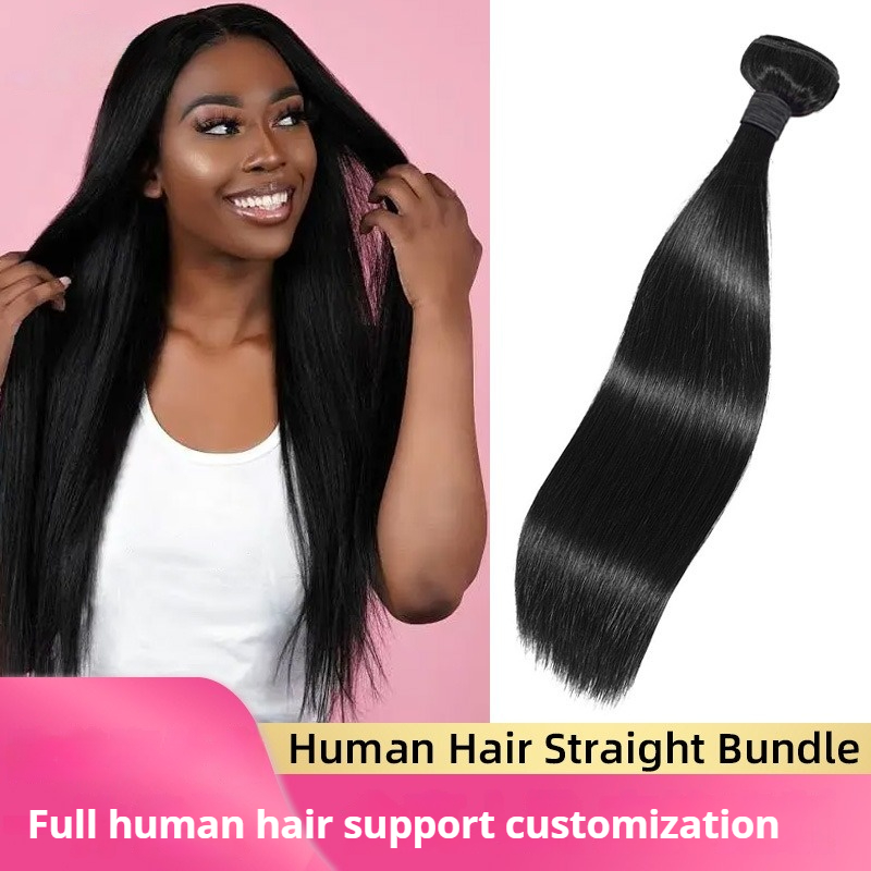 Nature Black Straight with 3 Bundles Proportioned Length Set 100% Human Hair