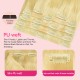 6pcs Gold Straight Seamless PU Clip In Hairpieces 100% Human Hair