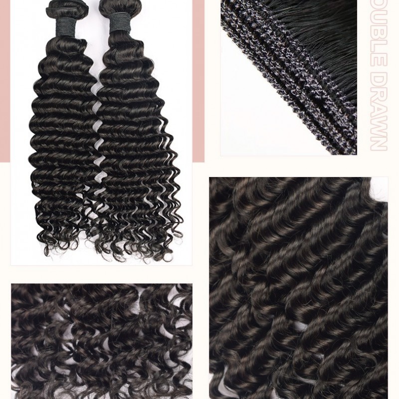 Deep Wave Natural Black Braid 100% Human Hair