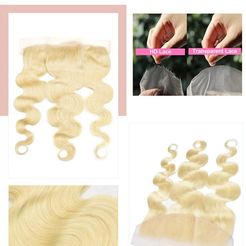 613 Blonde 4x4  Baby Wave  Lace Closure 100% Human Hair