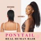 Adjustable Strap Ponytail Hairpiece with Proportioned Length 100% Human Hair