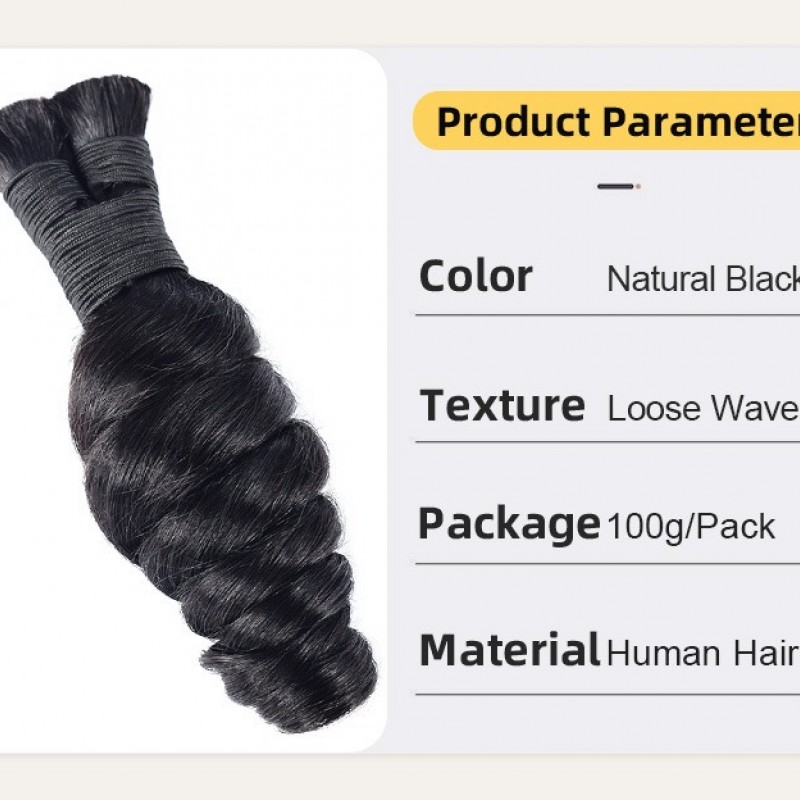 Black Loose Wave Bundle 100% Human Hair