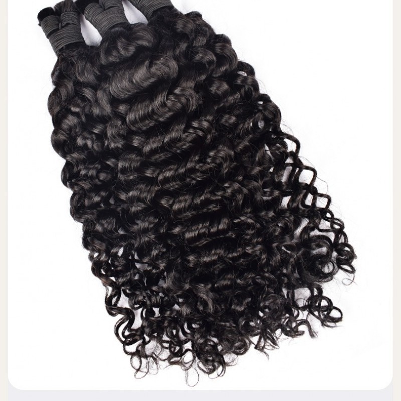 Upgraded Brazilian Hair | Nature Black Deep Curly 100% Virgin Human Hair Bundles