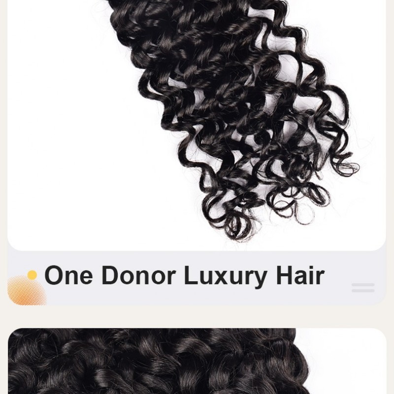 Upgraded Brazilian Hair | Nature Black Deep Curly 100% Virgin Human Hair Bundles