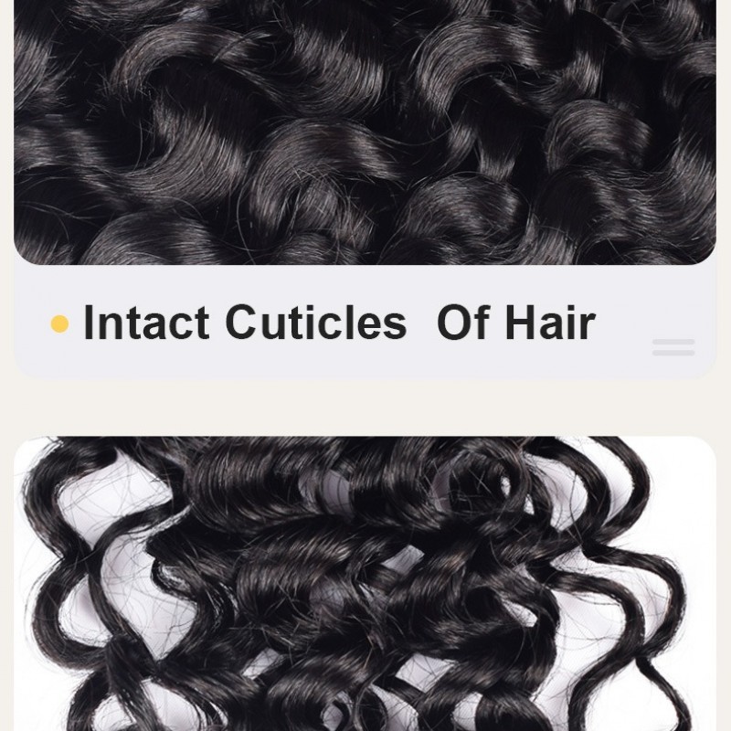 Upgraded Brazilian Hair | Nature Black Deep Curly 100% Virgin Human Hair Bundles