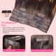 Highlight Brown Straight Small Seamless Clip in Hair Extensions Real Human Hair Pieces 6pcs