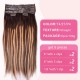 Highlight Brown Straight Small Seamless Clip in Hair Extensions Real Human Hair Pieces 6pcs