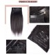 Nature Black Full Kinky Straight Seamless Clip-in 7pcs Human Hair Extensions 