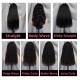 Nature Black 13x4 Closure HD Front Lace Mid Part Long Wig 100% Human Hair