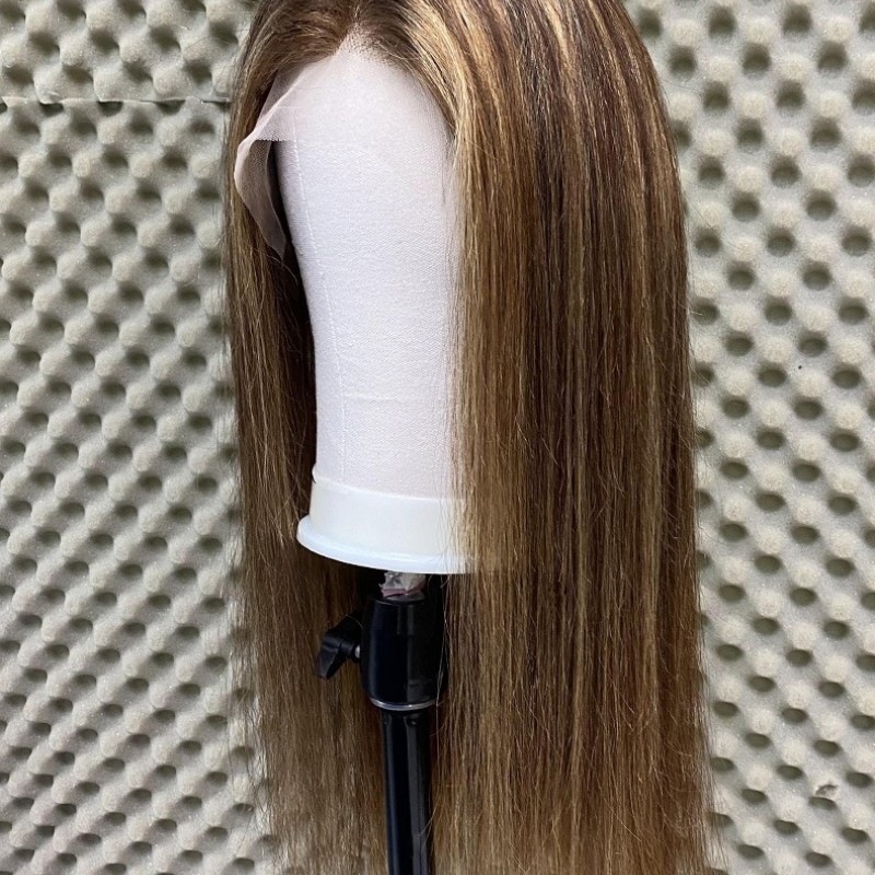 Highlight 13x4 Frontal Lace Straight Long Wig 100% Human Hair