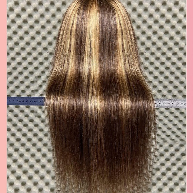 Highlight 13x4 Frontal Lace Straight Long Wig 100% Human Hair