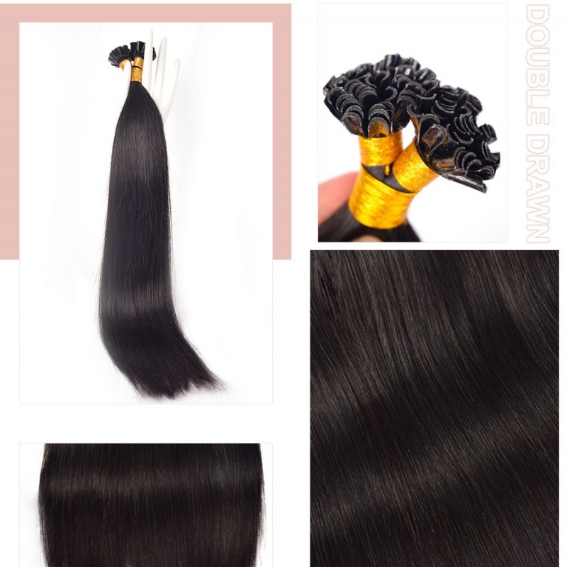 Nature Black Body Wave Ultra-Discreet U-Tip Human Hair Extensions 100% Virgin Human Hair Bundle