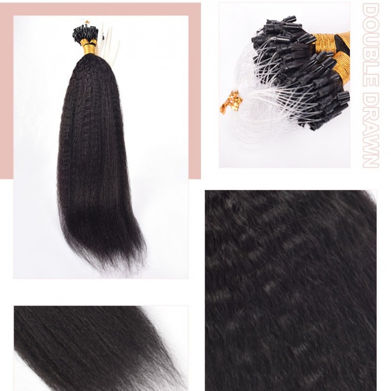 Nature Black Itanlian Curly Invisible Fishing Line 100% Virgin Human Hair Bundle