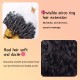 Nature Black Itanlian Curly Invisible Fishing Line 100% Virgin Human Hair Bundle