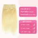 6pcs Gold Straight Seamless PU Clip In Hairpieces 100% Human Hair