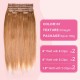 6pcs Gold Straight Seamless PU Clip In Hairpieces 100% Human Hair