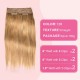 6pcs Gold Straight Seamless PU Clip In Hairpieces 100% Human Hair