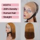 200% Density |13x4 Full Frontal Straight Mid Part Lace Bob Wig 100% Human Hair