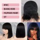 Straight Shoart Bob with Bang Wig 100% Human Hair