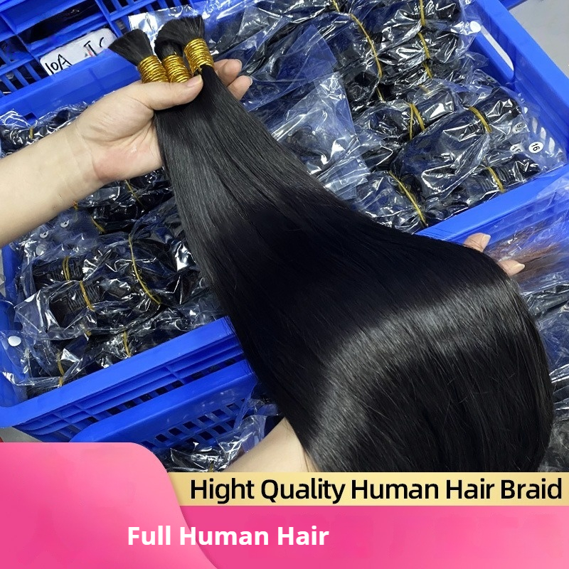 Black Premium Bulk Straight Human Hair Extensions