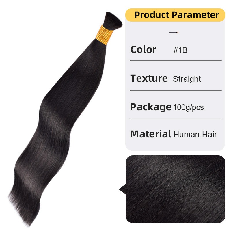 Black Premium Bulk Straight Human Hair Extensions