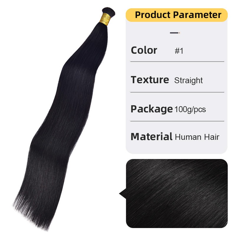 Black Premium Bulk Straight Human Hair Extensions