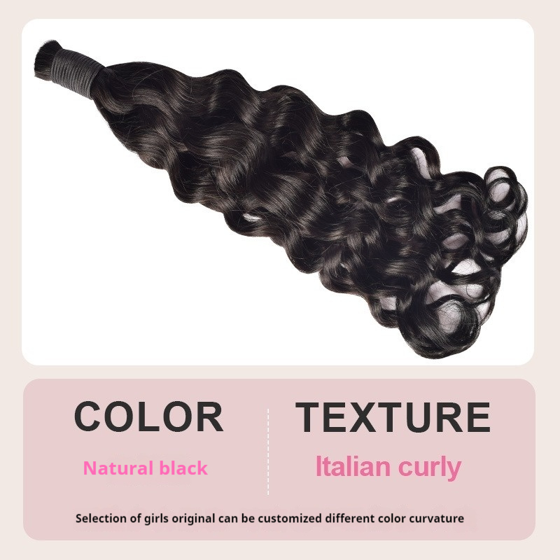 Naturen Black Italian Curly Bundles Hair Extension 100% Human Hair