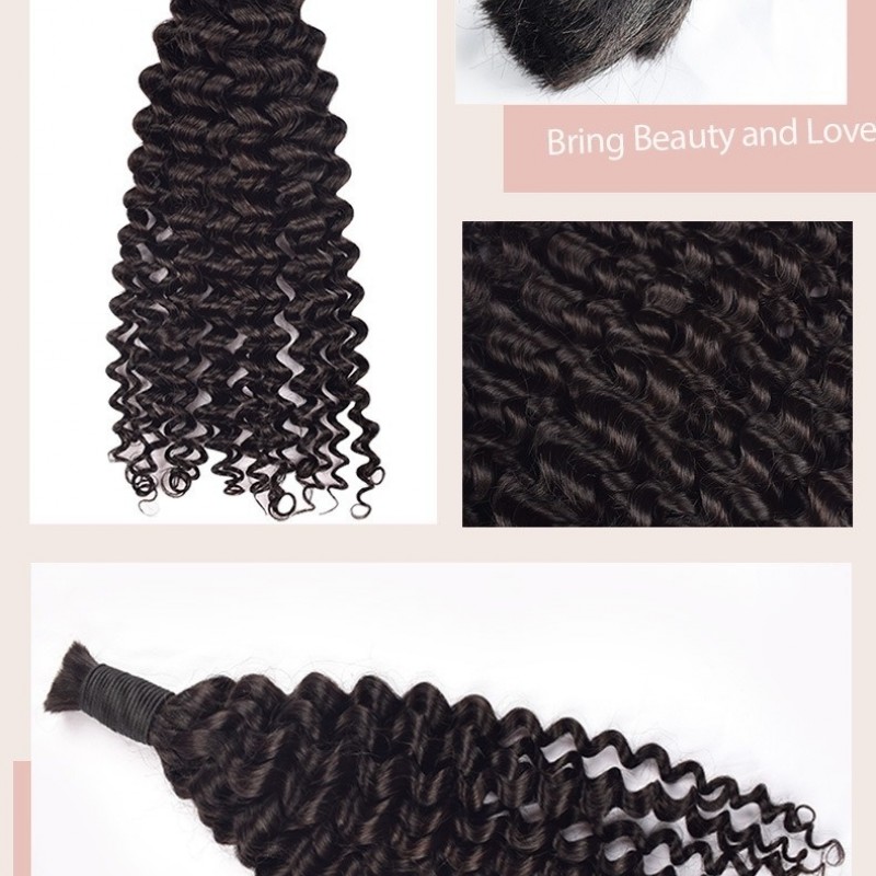 Naturen Black Italian Curly Bundles Hair Extension 100% Human Hair