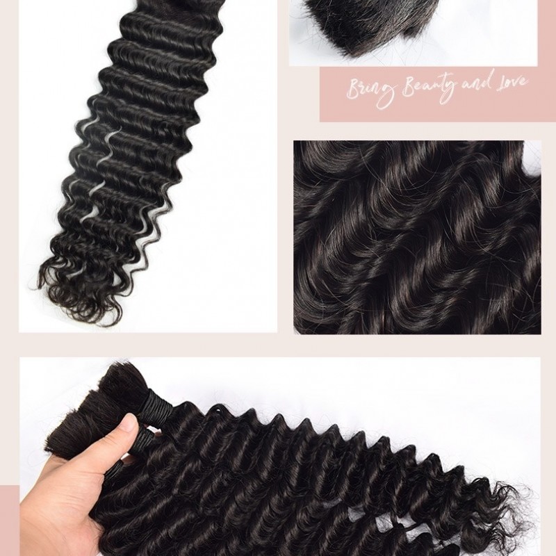 Naturen Black Italian Curly Bundles Hair Extension 100% Human Hair