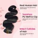   Human Hair Clip-in Extensions with PU Weft Curly Texture Real Hair Instant Volume for Women