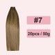 Colored Human Hair Tape-In Extensions with PU Adhesive