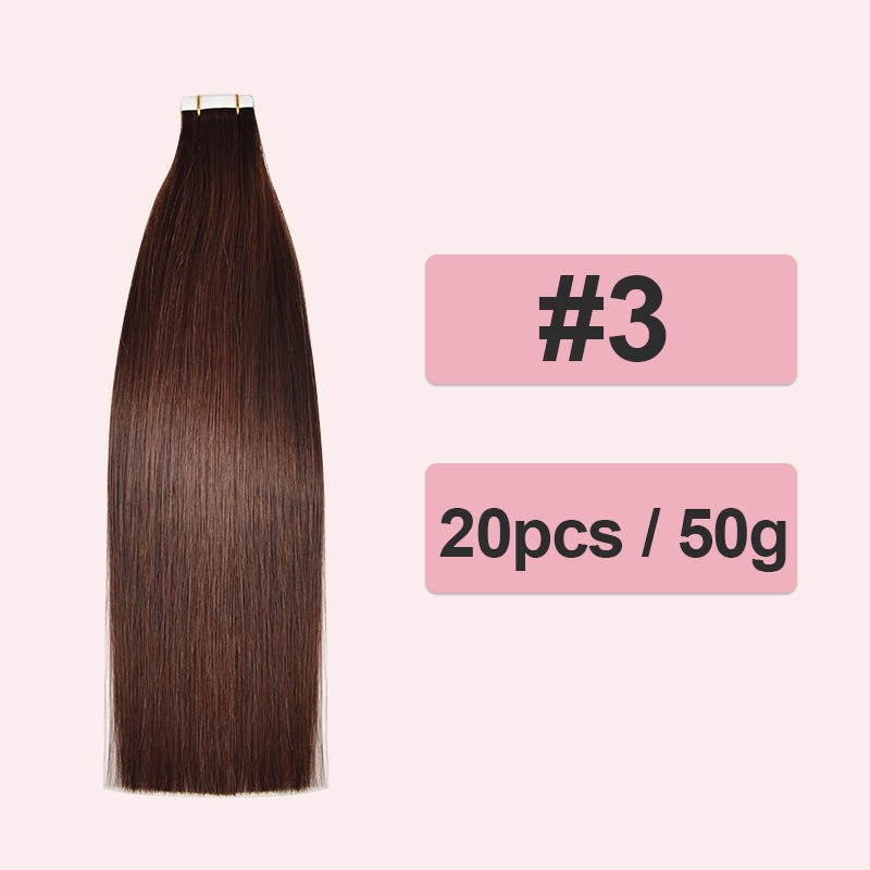 Colored Human Hair Tape-In Extensions with PU Adhesive