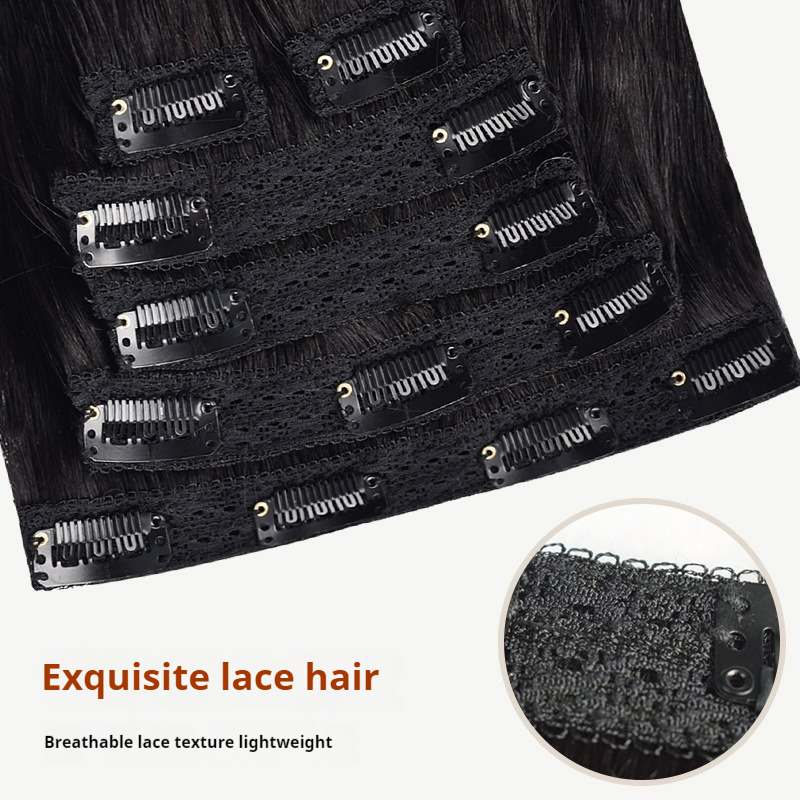 Full Human Hair Lace Clip-In Extensions 6-Piece Set