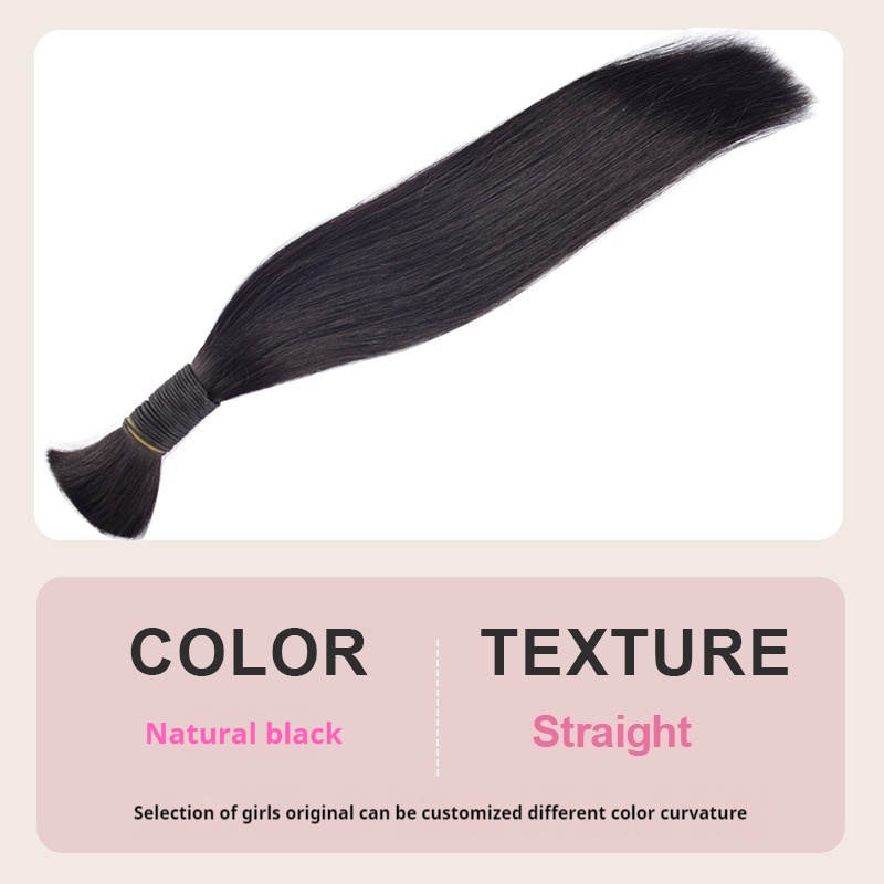 Natural Human Hair Bulk Straight Wefts