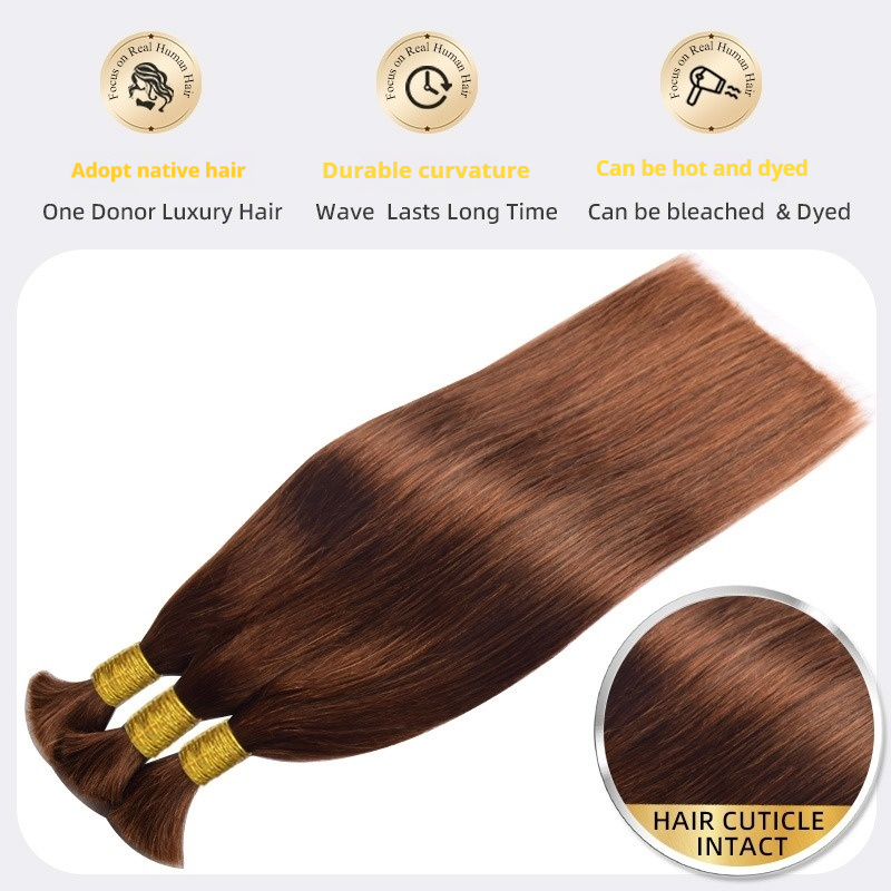 Real Human Hair Straight Bulk Wefts