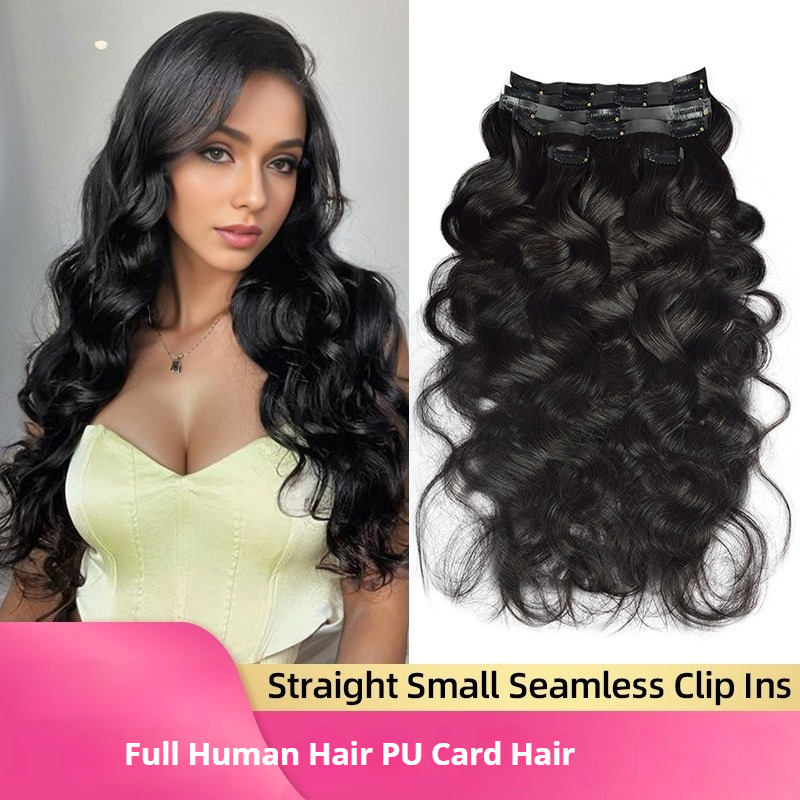 7 Pics Black Clip Ins 100% Virgin Human Hair 