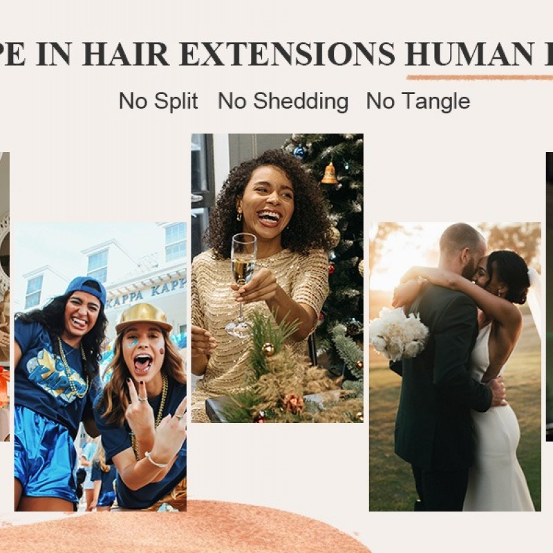 Invisible Tape-In Human Hair Extensions for Seamless Integration