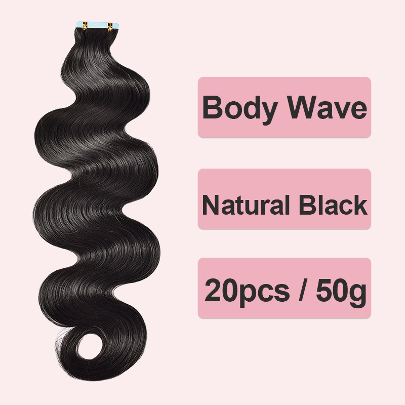 Full Body Wave Tape-In Human Hair Extensions for Luxurious Volume