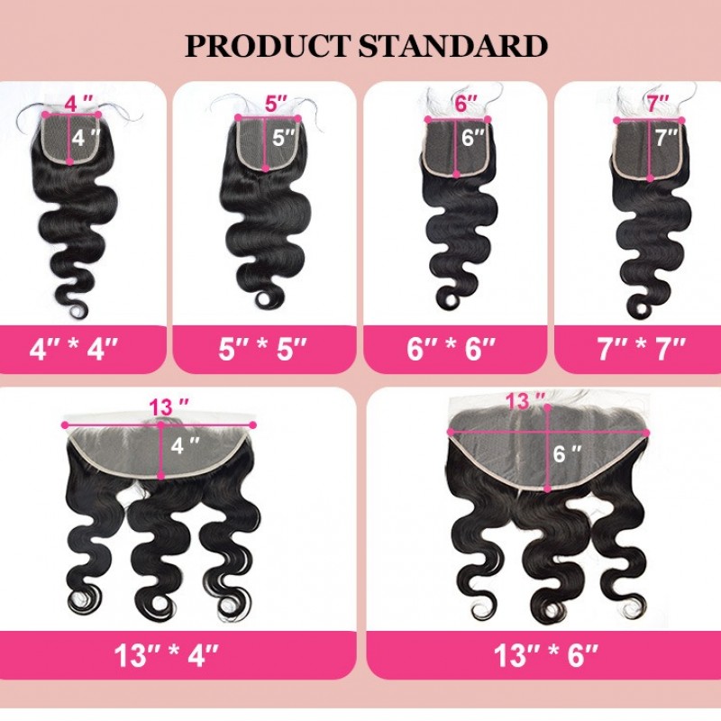 African Deep Wave 100% Human Hair Lace Closure