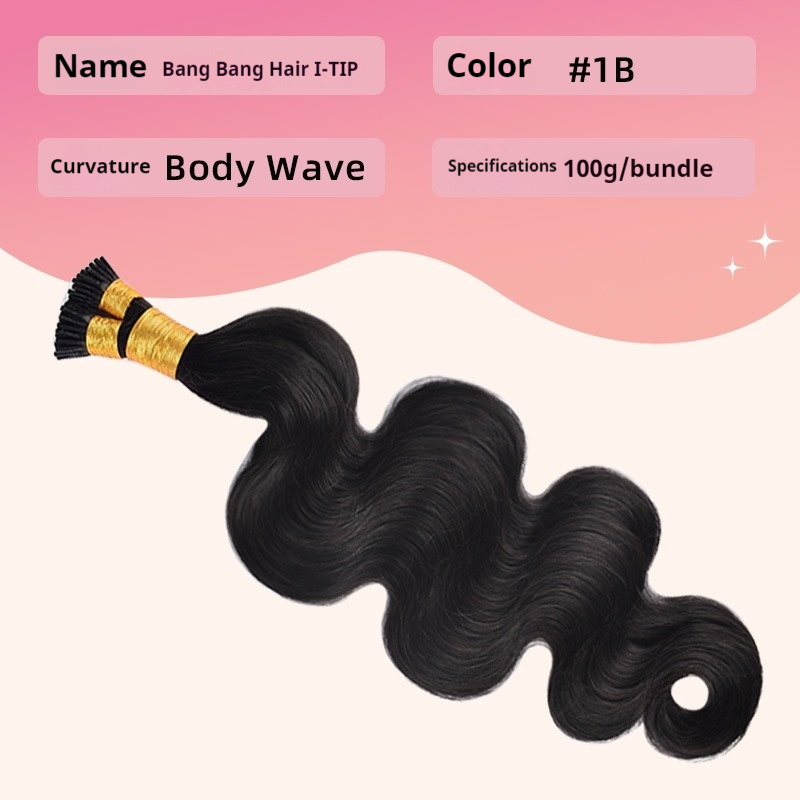 Nature Black Italian Curly Seamless Invisible Stick Hair Extensions 100% Virgin Human Hair Bundle