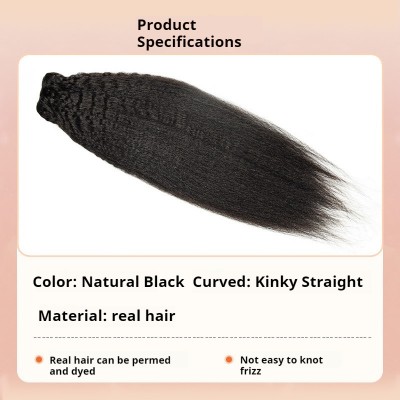 3pcs Nature Black Kinky Straight 100% Virgin Human Hair Bundles