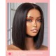 200% Density |13x4 Full Frontal Straight Mid Part Lace Bob Wig 100% Human Hair