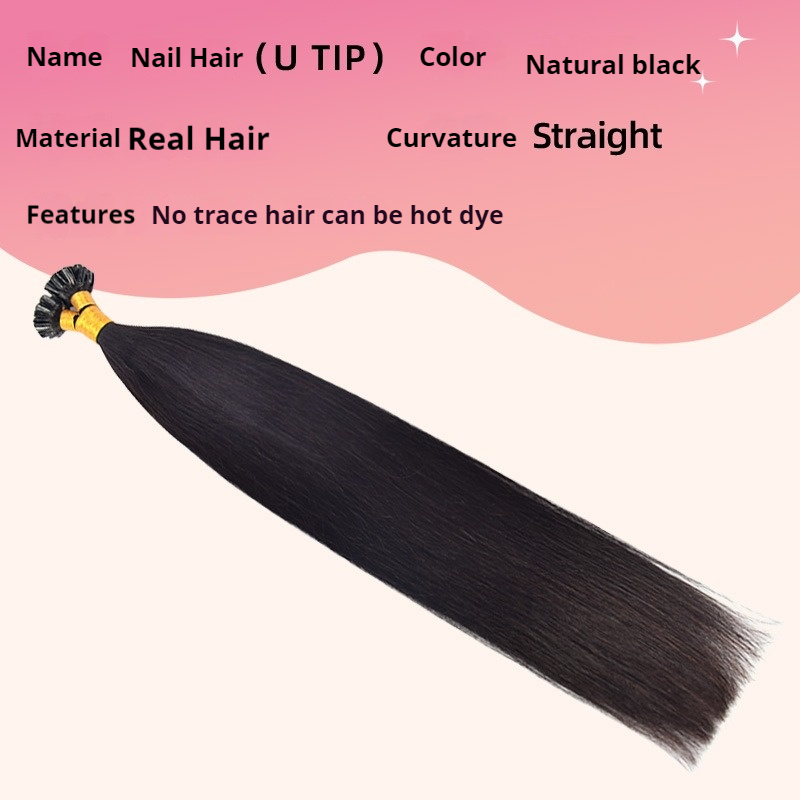 Nature Black Straight Ultra-Discreet U-Tip Human Hair Extensions 100% Virgin Human Hair Bundle