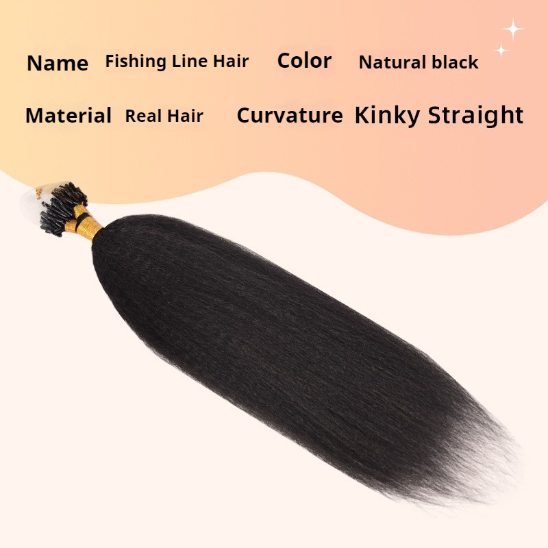 Nature Black Itanlian Curly Invisible Fishing Line 100% Virgin Human Hair Bundle