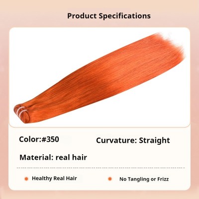 #350 Orange Silky Straight 100% Virgin Human Hair Bundles 3pcs