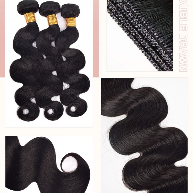 Upgraded Brazilian Hair |Black Body Wave 100% Virgin Human Hair Bundles