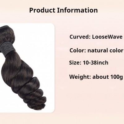 3pcs Nature Black Loose Wave 100% Virgin Human Hair Bundles